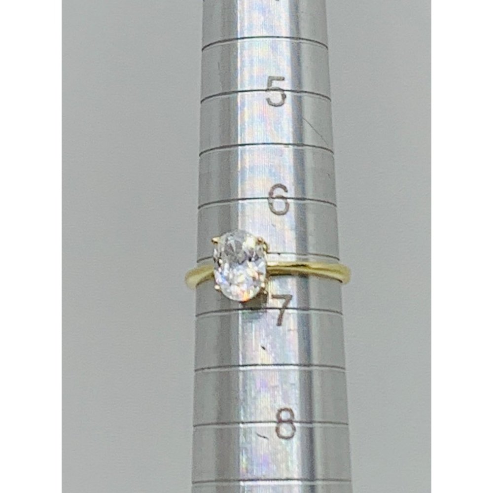 10k Solid Gold Ring Solitaire Engagement Oval Sha… - image 6